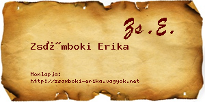 Zsámboki Erika névjegykártya